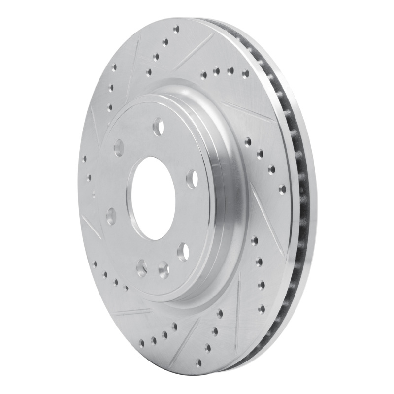 Buick Enclave Brake Rotor (1) - Front Left - R1 Concepts - Drilled & Slotted - Silver - `07-`17